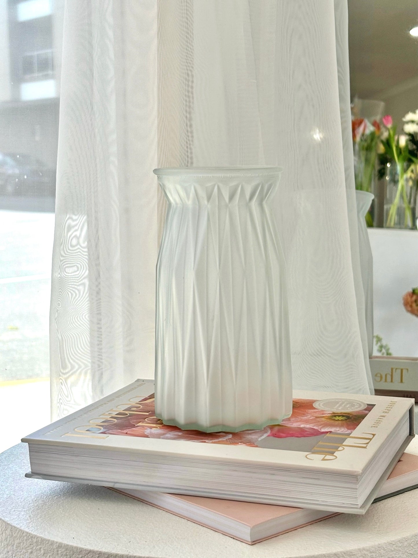 Clear Matte Frosted Vase